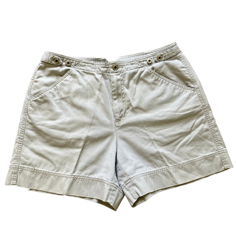 Liz Claiborne Women's Utility Shorts Vintage LizWear Y2K Stone Off-White